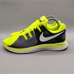 Nike Lunar Flash+ 'Volt Cool Grey' Athletic Sneakers‎ Mens Size 8.5 Neon Shoes